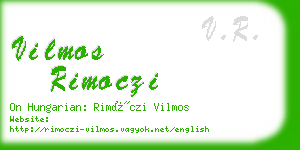 vilmos rimoczi business card